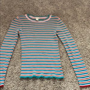 long sleeve striped forever 21 girls shirt